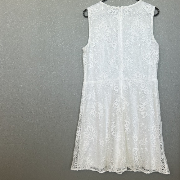NWT Chaps White Lace Short Sleeve Dress Size 12 - Picture 9 of 10